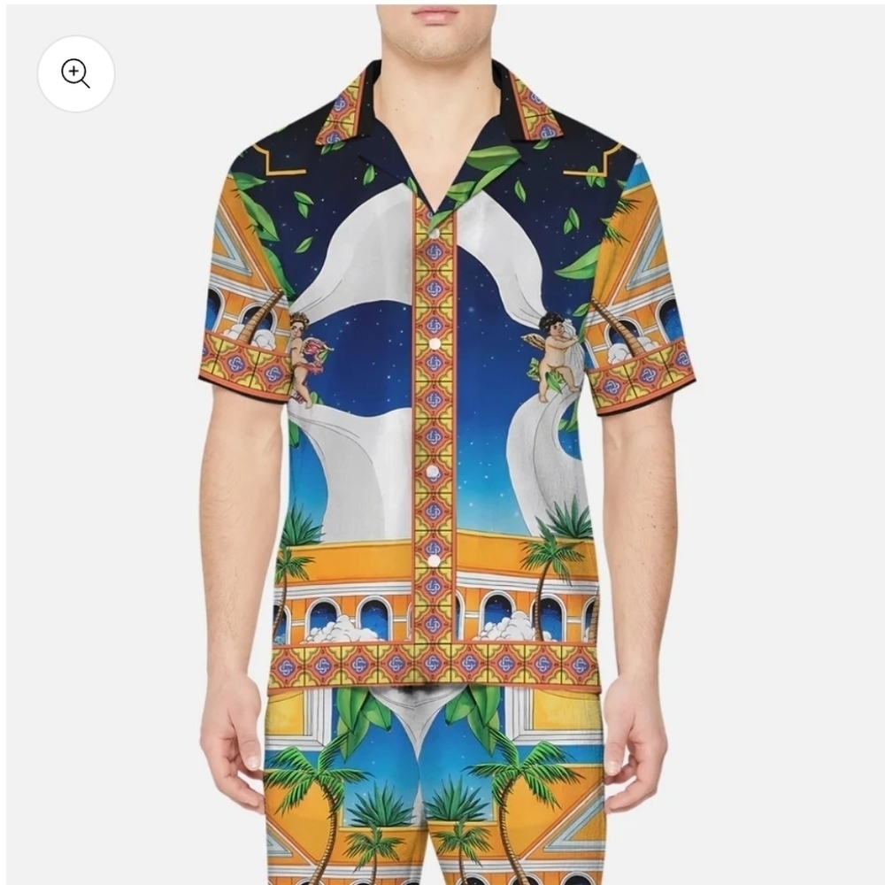 NWT Jonvidesign printed shorts and button down shirt outfit